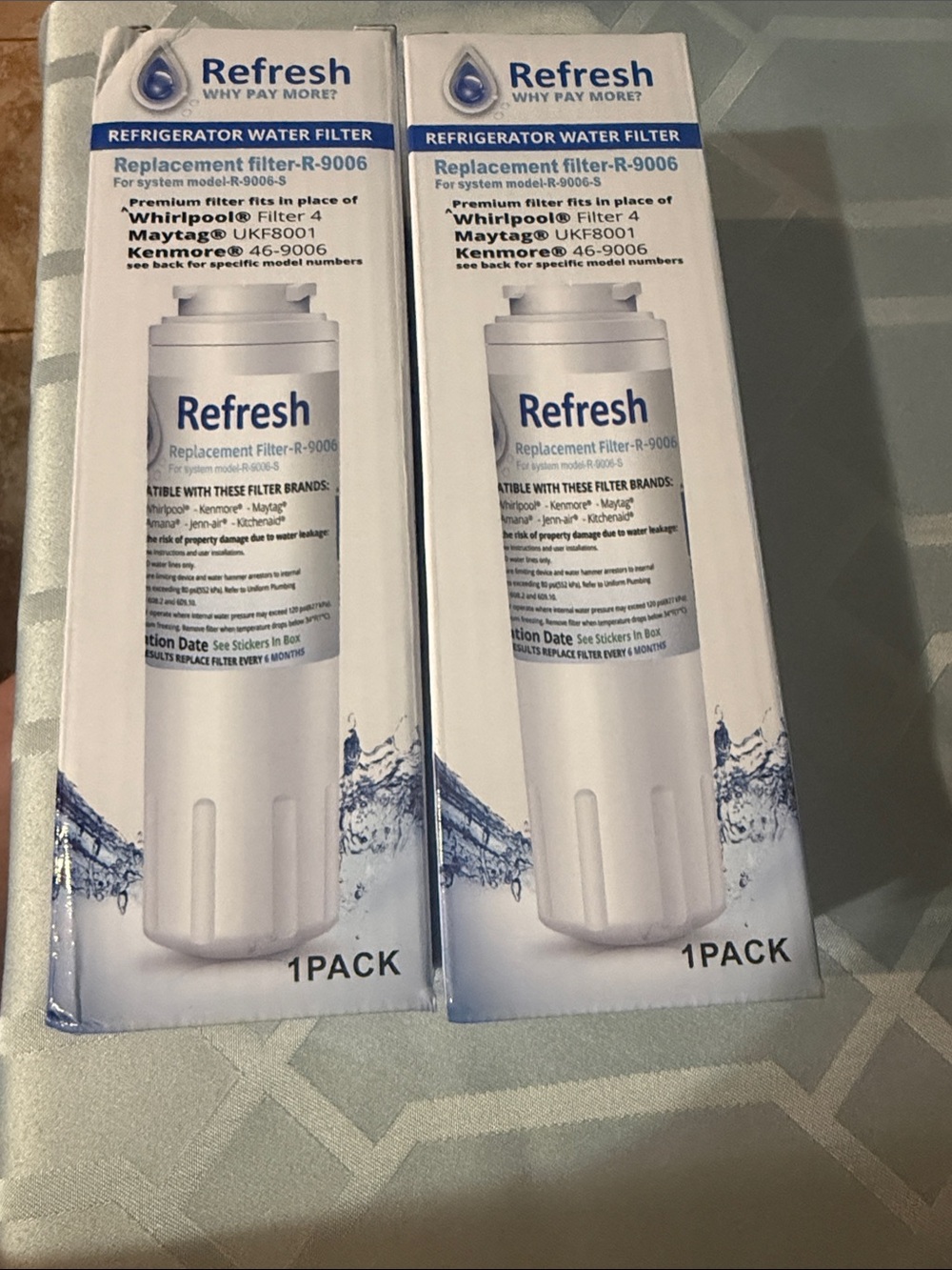 Refresh Refrigerator Water Filter Twin Pack - White